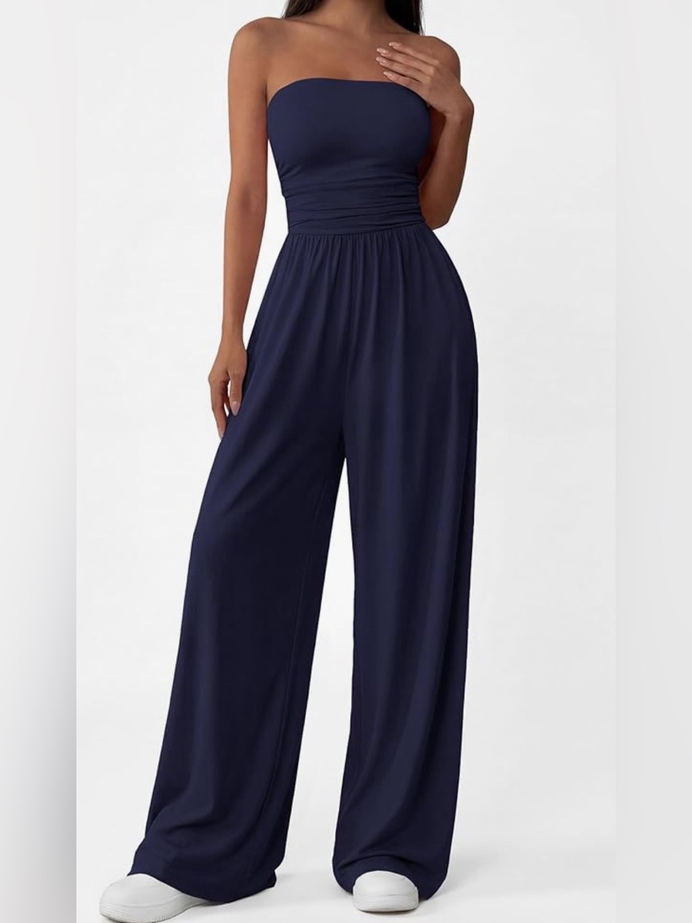 Strapless Wide-Leg Jumpsuit   XXTAXN Women's Sexy Elegant Strapless One Piece.